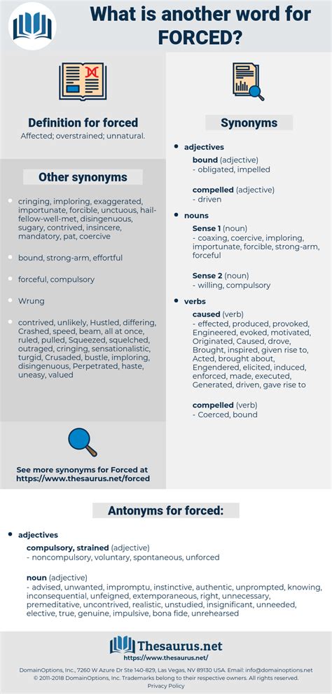 forced synonym|another word for forced into.